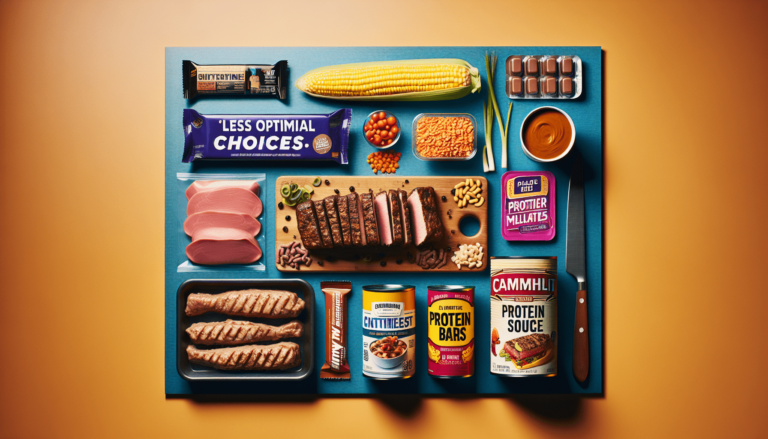 Less optimal choices: processed meats, protein bars, and canned protein sources